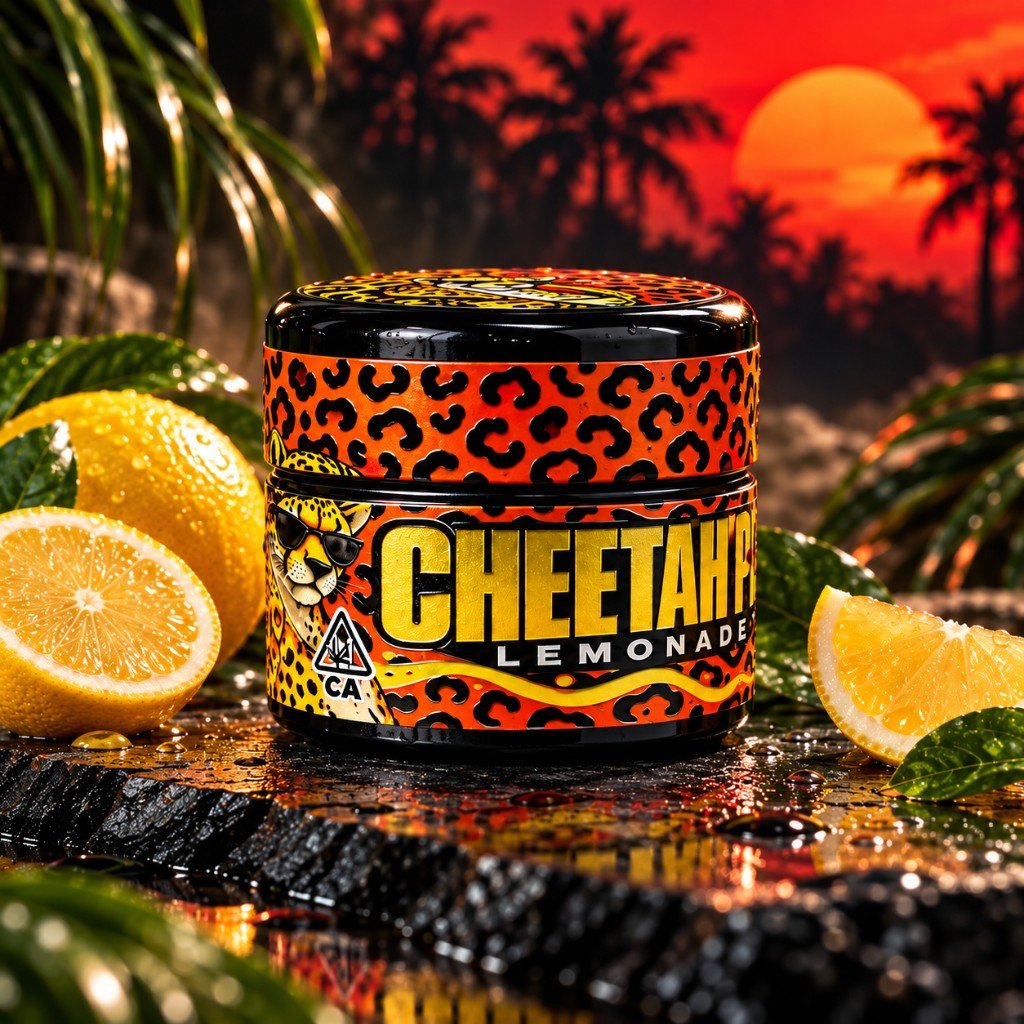 Cheetah Lemonade jar with orange leopard pattern